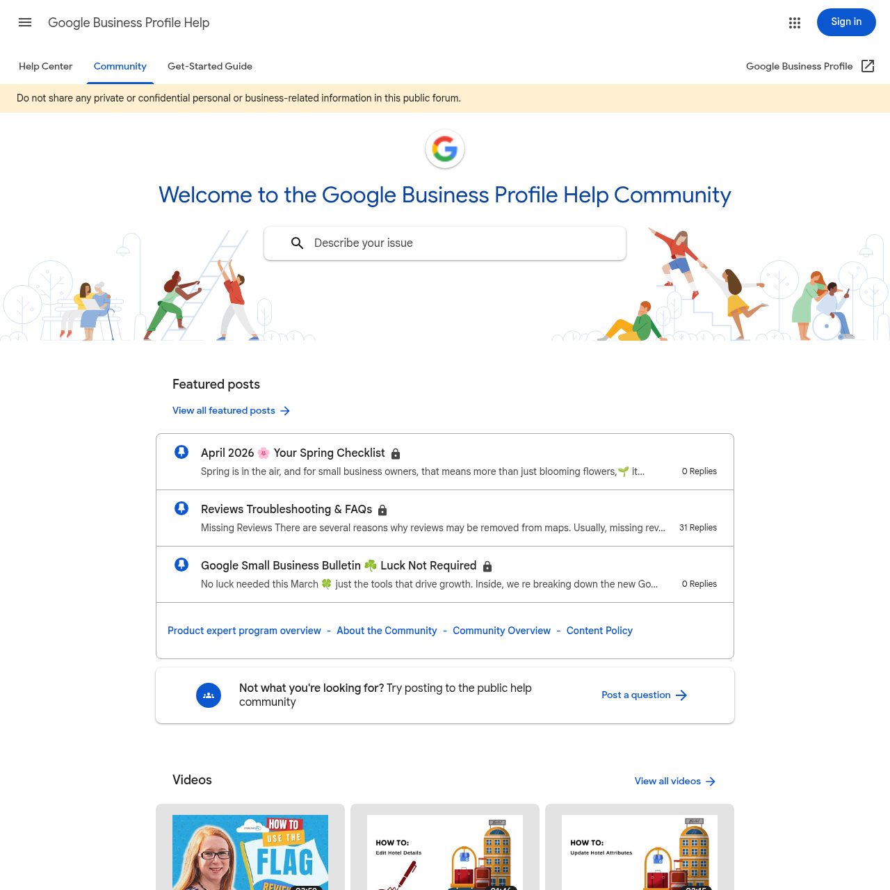 Google Business Profile Community forum — escalation route for denied review disputes