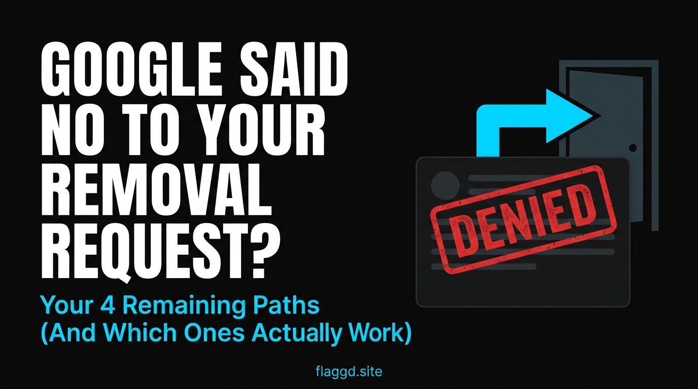 Google review removal denied — your 4 remaining paths infographic