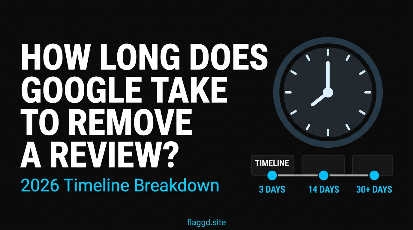 How long does Google take to remove a review — 2026 timeline breakdown infographic