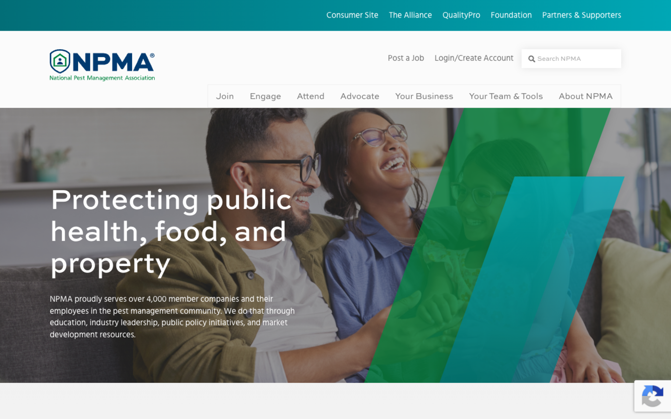 Screenshot of the National Pest Management Association home page, the body that summarised the 26th edition industry analysis cited in this article